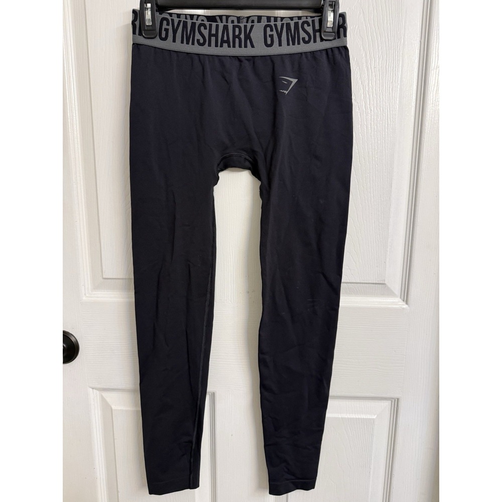 Gymshark Leggings Full Length Black Logo Fit Seamless Athletic Gym Women's M